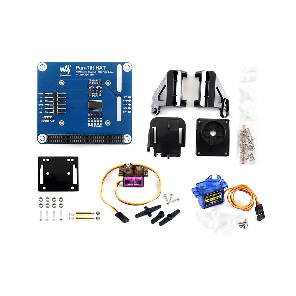 Широкоугольная шляпа Waveshare 2 DOF для Raspberry Pi светильник с датчиком интенсивности
