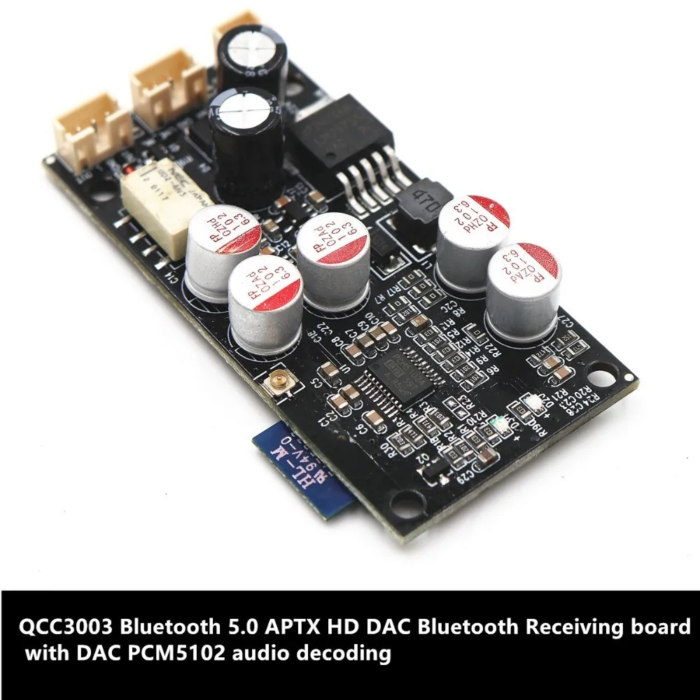 QCC3003 Bluetooth 5 0 APTX HD ЦАП приемная плата с PCM5102 аудио декодирование для платы