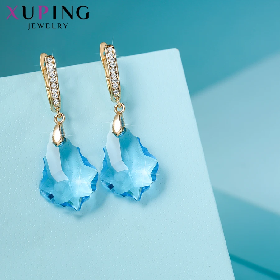 Xuping, серьги-кольца с кристаллами Swarovski, романтические ювелирные изделия,, вечерние серьги в канун Рождества, семейный подарок для женщин и девочек, S185-20537