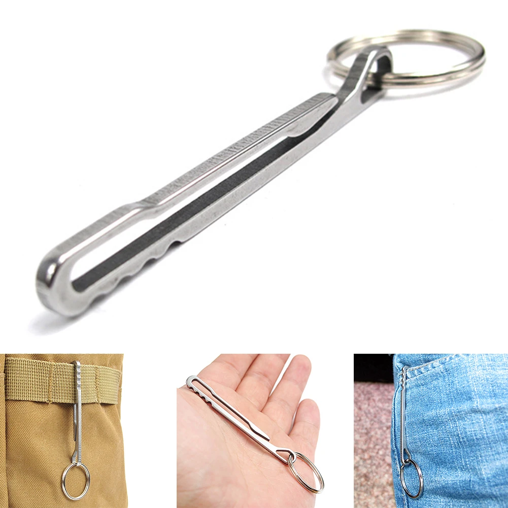 1 шт Многофункциональный из нержавеющей стали брелок для ключей с карабином