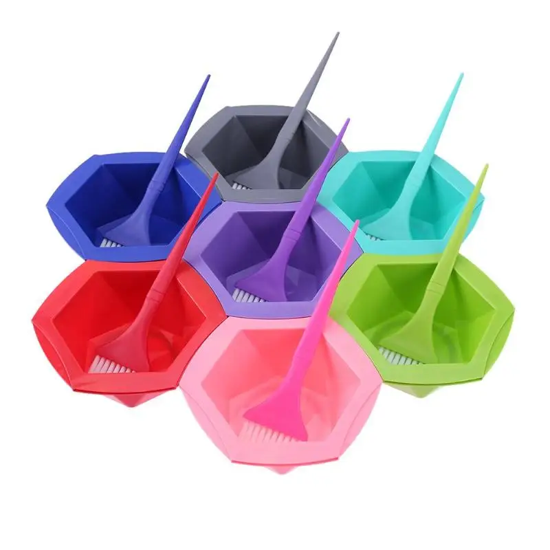 

Pro 7+7pcs/set Colorful Hair Dying Brushes Plastic Stirring Bowl Pro Salon Hairdressing Set Easy-cleaning Dying Tools