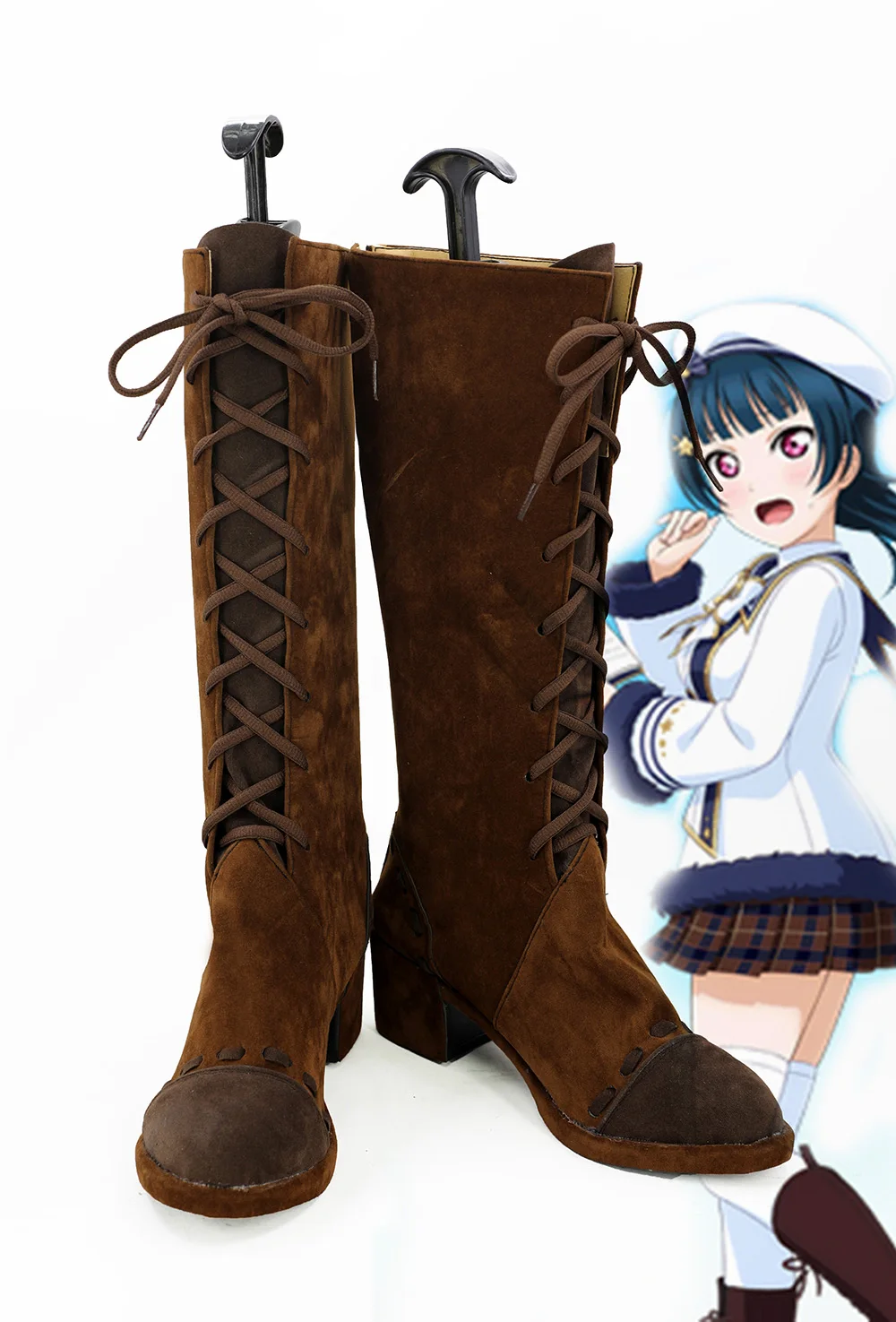 Обувь для косплея Love Live Sunshine Aqours коричневые ботинки изготовленные на заказ |