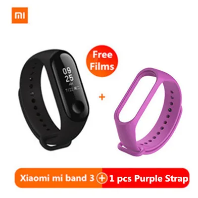 3 add Purple strap Xiaomi mi band 2 Смарт-браслет mi Группа miband 2 Смарт-часы Фитнес трекер сердечного ритма Touchpad OLED - Цвет: 3 add Purple strap