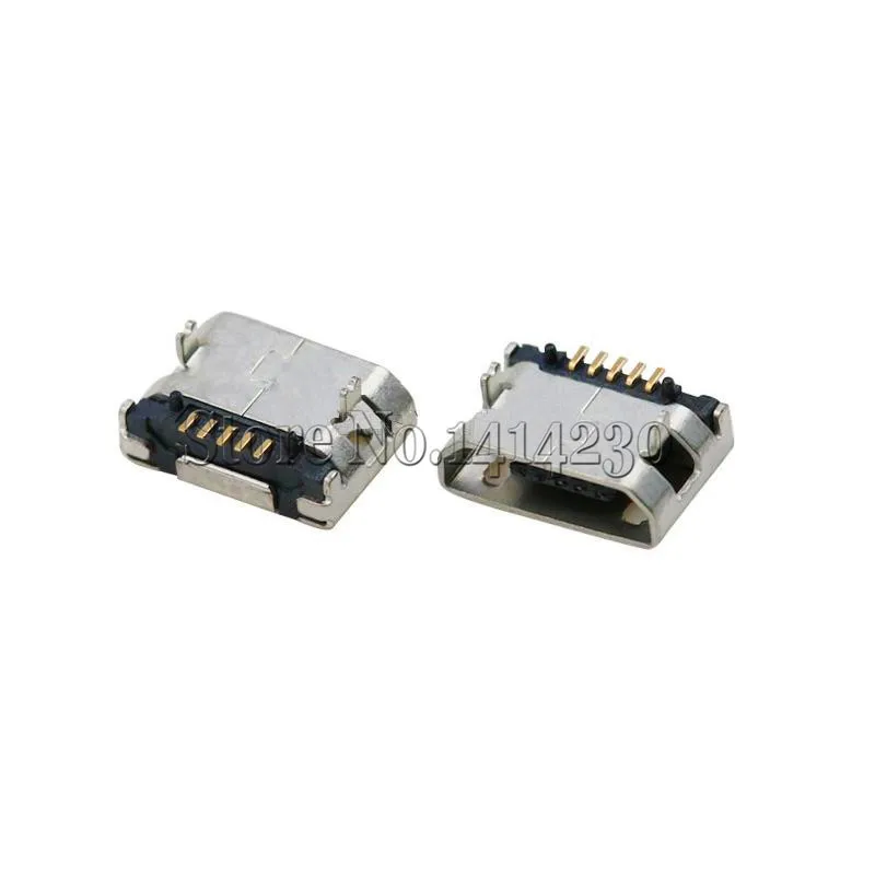 10 шт. 5 9 мм Micro USB 5P контактный разъем без завивки коннектор хвостовой mini USB|jack