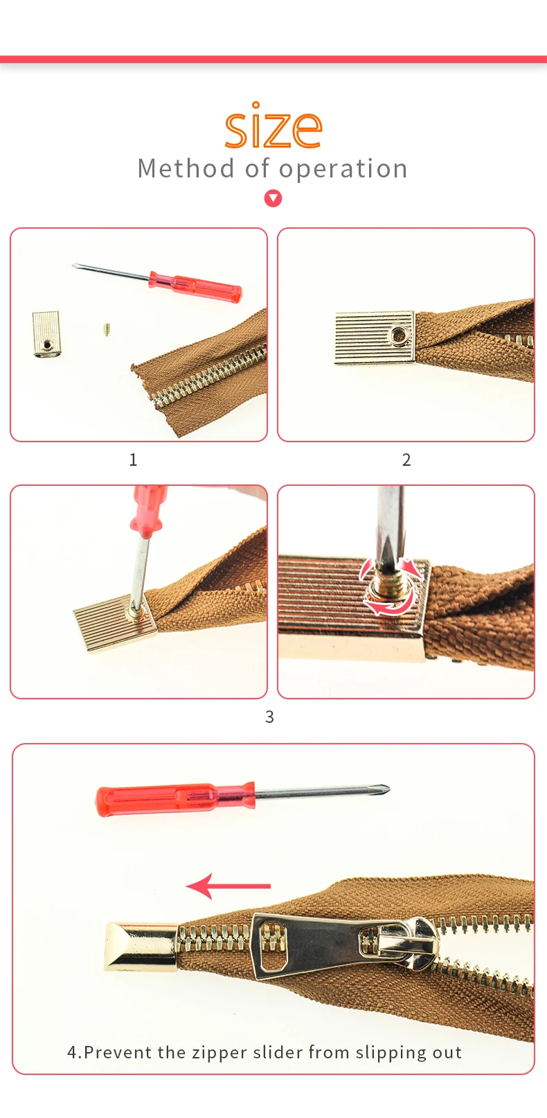 5 шт. DIY ремесло Металлические молнии винты вилки замок зажимы Сумка хвост стопор закрытие ремонт портной инструменты для одежды кошелек аксессуар для шитья