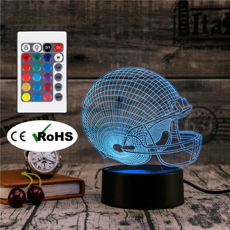 

3D Led Novety Lighting Creative Gift Night Light Table Lamp Bedside Helmet Light Led Home Corridor Hotel Party Atmosphere Lights