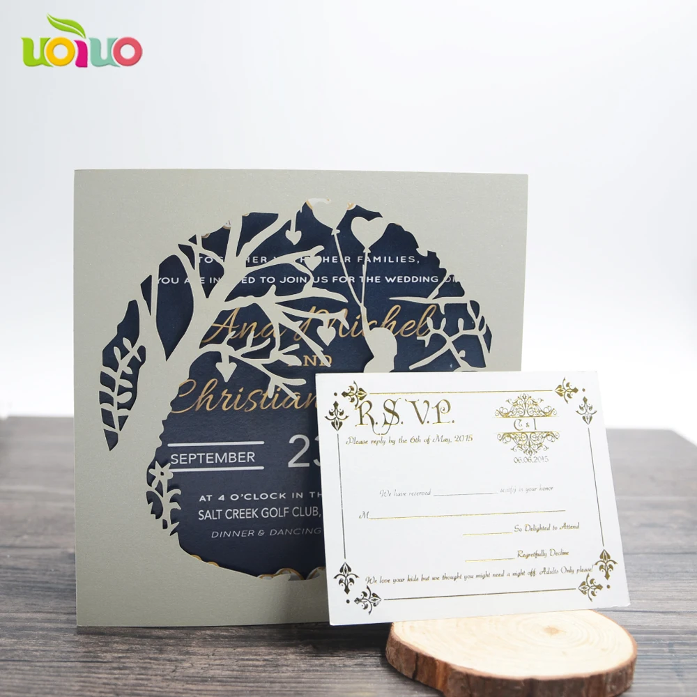 Cheap price china wedding invitation card laser cut bride groon engagement with printing rsvp | Дом и сад