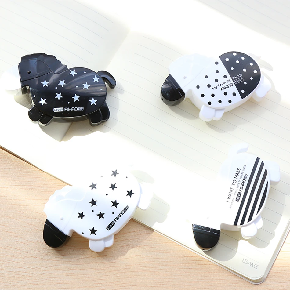 1 шт. Kawaii милый черный белый коррекция лошади Корректирующая лента канцелярский