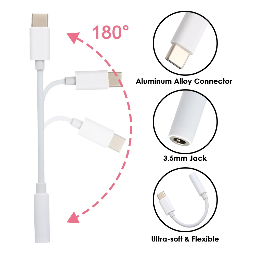 Адаптер для наушников с USB C на 3 5 мм цифровым аудиокабелем адаптер типа HUAWEI XIAOMI OPPO