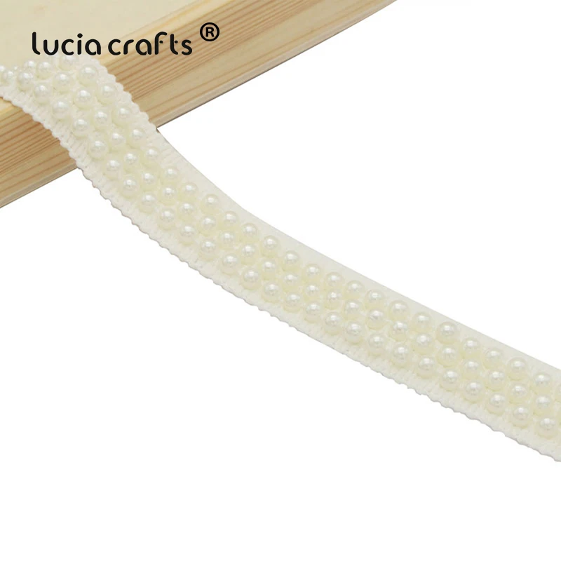 Lucia crafts 1 ярд/Лот Белый/черный вышитый бисером кружевной отделкой Лента ткань лента DIY воротник швейная одежда головной убор материалы N0301