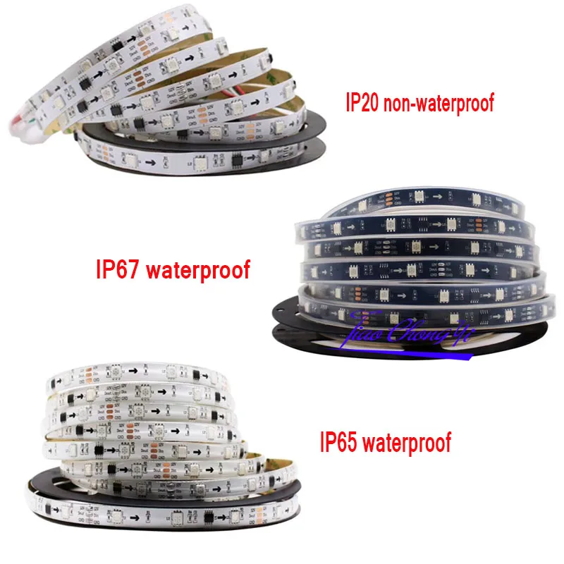 Светодиодная лента с usb-питанием WS2811 16703 умная ИС(интеграционная схема SMD 5050 30 светодиодов/м DC12V IP30 Водонепроницаемый RGB светодиодные огни с Питание+ умный wifi-контроллер