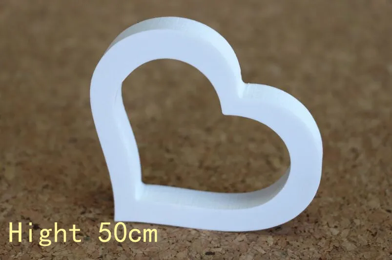 Hollow heart Искусственные деревянные 50 см буквы цифры бабочка Корона сердце использование Свадебные украшения для дня рождения подарки на день рождения - Цвет: Hollow heart
