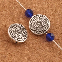 carved etched round flat beads 14 3x14 3mm 80pcs zinc alloy spacers jewelry findings l586