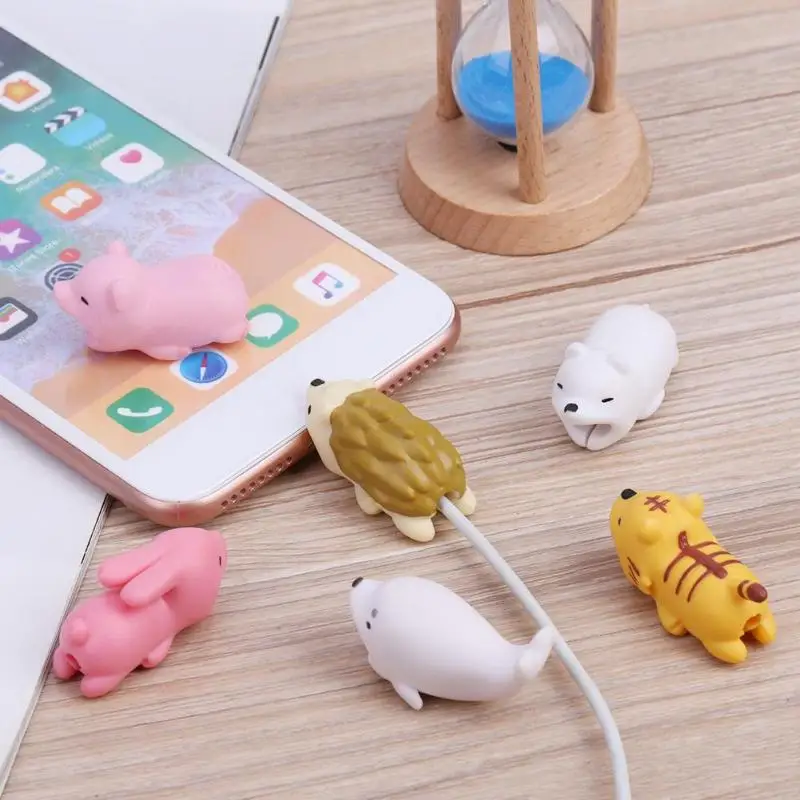 ПВХ USB кабель наушники защитный чехол для детей Мультяшные животные игрушки