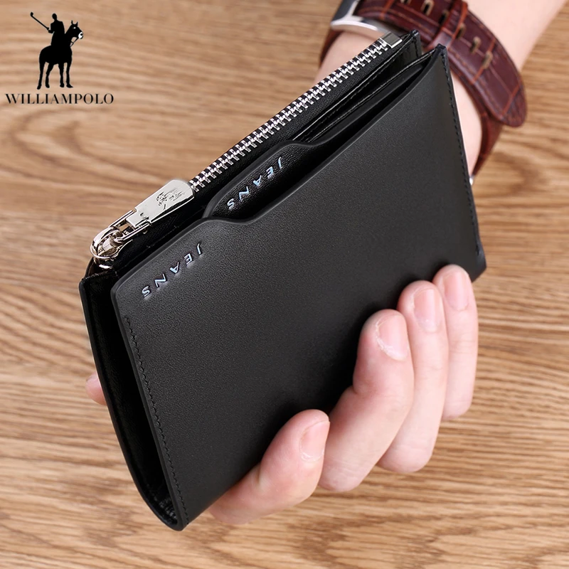 Williampolo Новый Для мужчин короткие кошельки из натуральной кожи кошелек держатель
