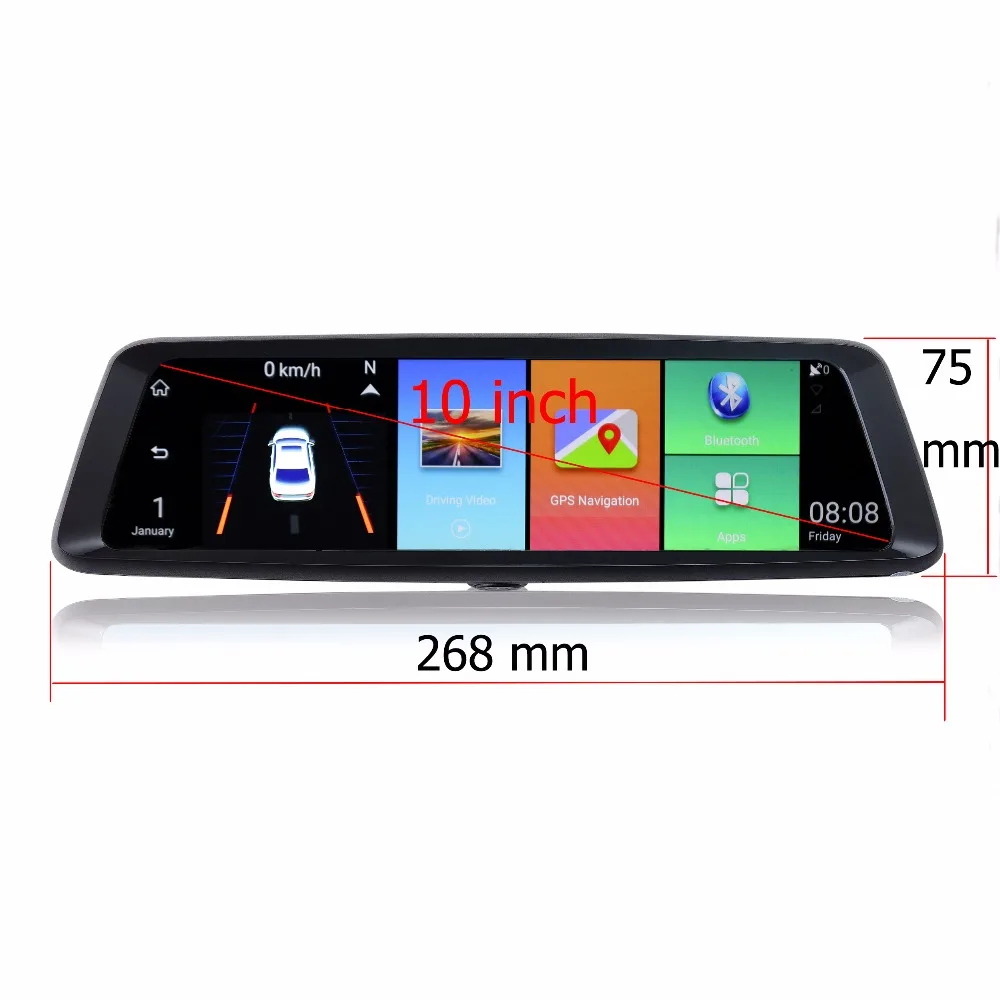 Otstrive 10 дюймов потоковое видео регистратор 4G Android WiFi Bluetooth ADAS GPS навигация 1080P