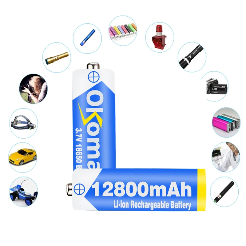 Аккумулятор 18650 3 7 В 12800 мАч перезаряжаемый литий-ионный аккумулятор для