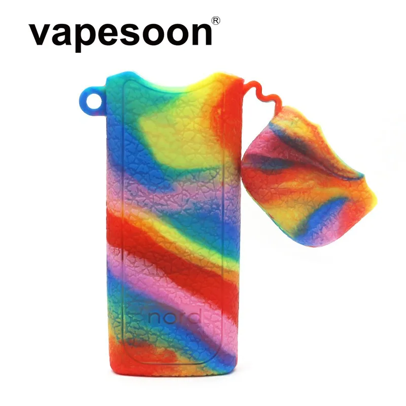Rainbow 1 шт. Vapesoon Nord силиконовый чехол, защитный чехол для SMOK Nord Pod system Vape комплект, силиконовый чехол Nord футляр для вейпа с металлическим шнурком - Цвет: Rainbow