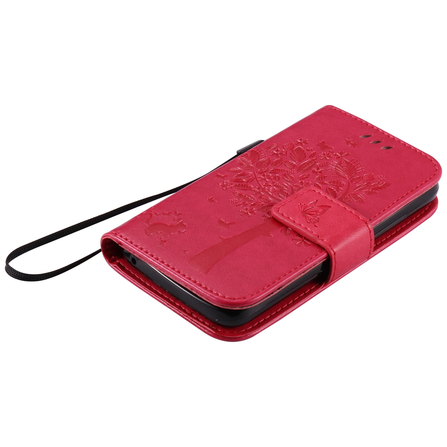 Разноцветная Pattern Роуз Тиснением Слот Для Карты Бумажник PU Кожа Стенд Флип Дело