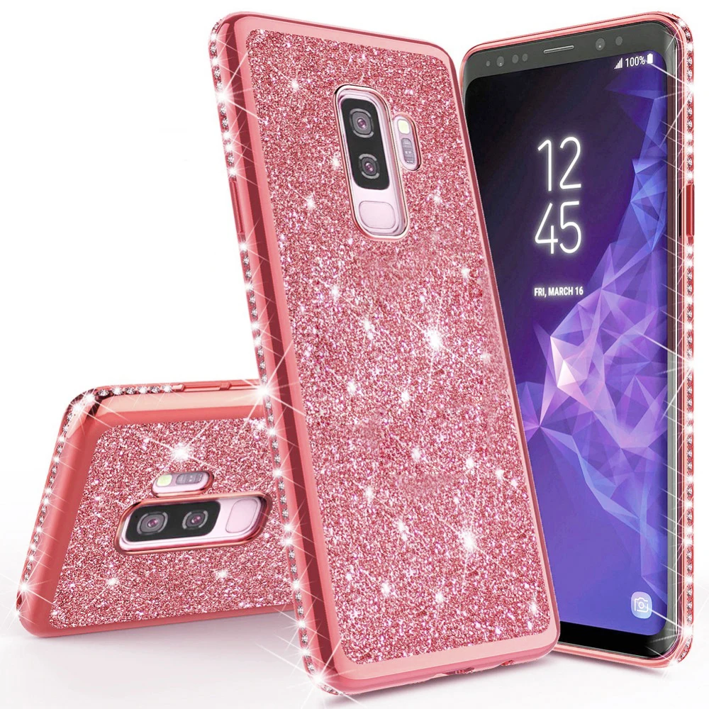 Роскошные блестящие Порошковые чехлы для iPhone XS Max XR X 7 8 6S Plus Тонкий блестящий