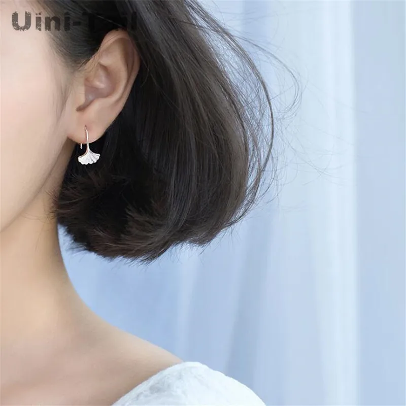Серьги Uini Tail GN217 из стерлингового серебра 925 пробы в китайском стиле с листьями