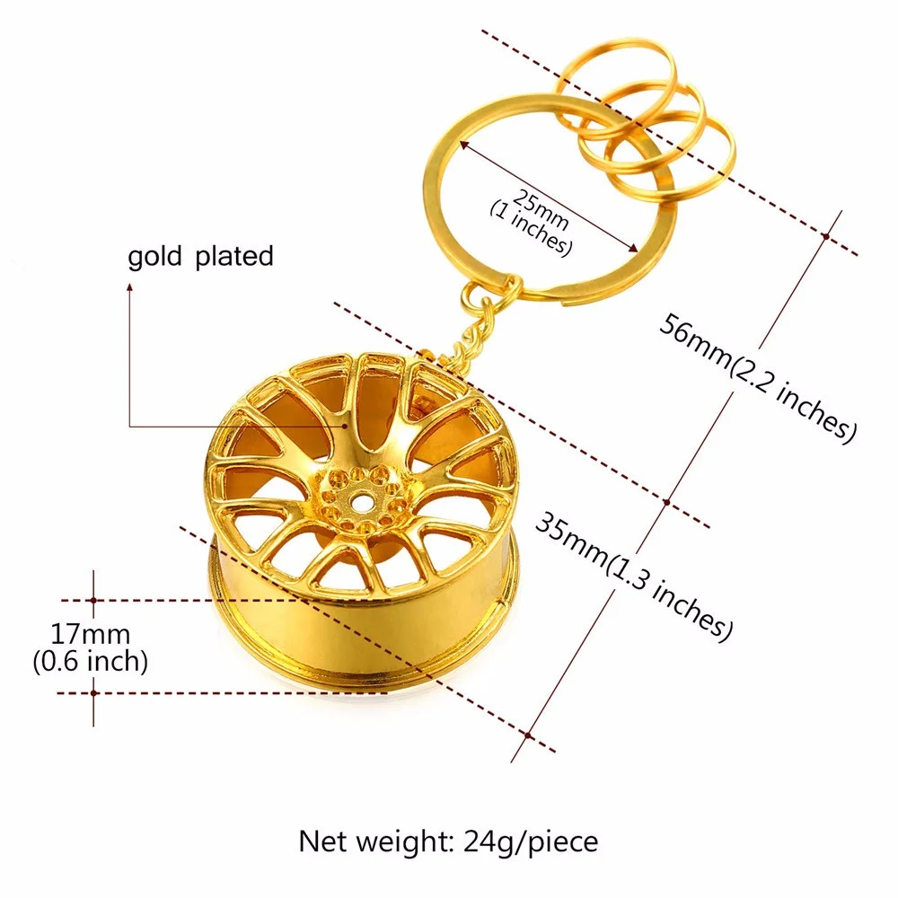 Роскошный брелок для ключей с колесами BBS автомобильный кольца