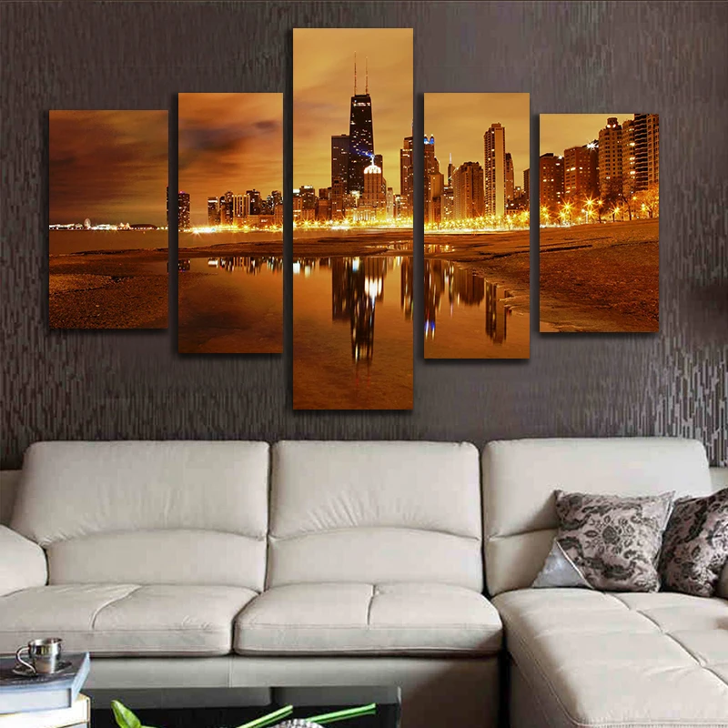 

The river at night modern landscape wall painting decorative living room wall decor canvas wall art scenery painting