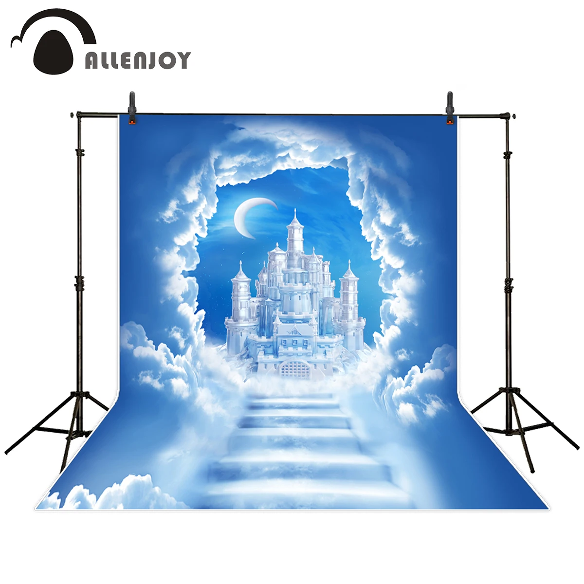 Фон для фотосъемки Allenjoy облачное небо лестница Рождество Луна ледяной замок фон