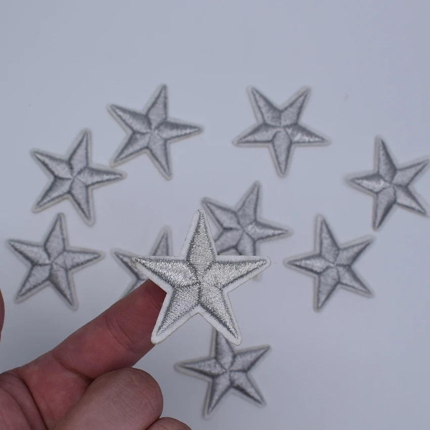 Наклейки с серебряной звездочкой для одежды 10 шт. наклейки изготовления