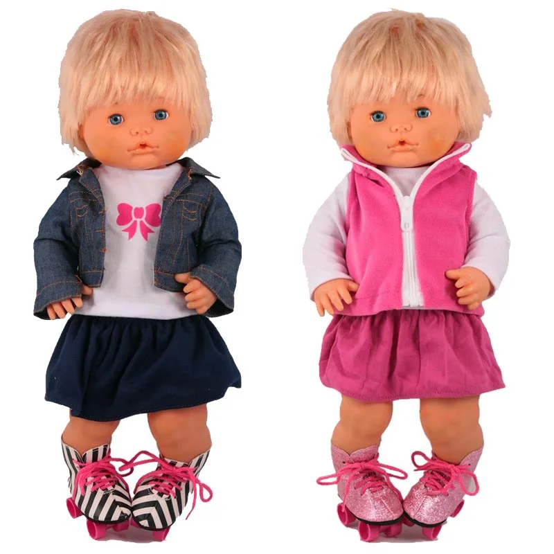 2 Styles 3in1 Jumpsuit+skating shoes fit 16inch Nenuco Doll &amp 41cm Baby Clothes and Accessories Children best Birthday Gift | Игрушки и
