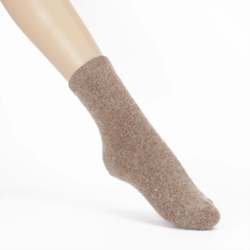 

1pair Women Girls Winter Warm Wool Socks Pure color Woolen Cashmere socks Comfortable Mid-calf Socks Christmas Gift