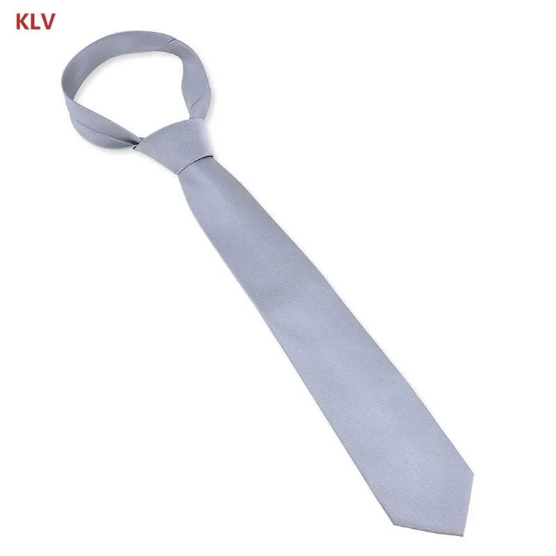 KLV Модные Классические однотонные простые Галстуки жаккардовые тканые мужские шелковые костюмы Галстуки Галстук