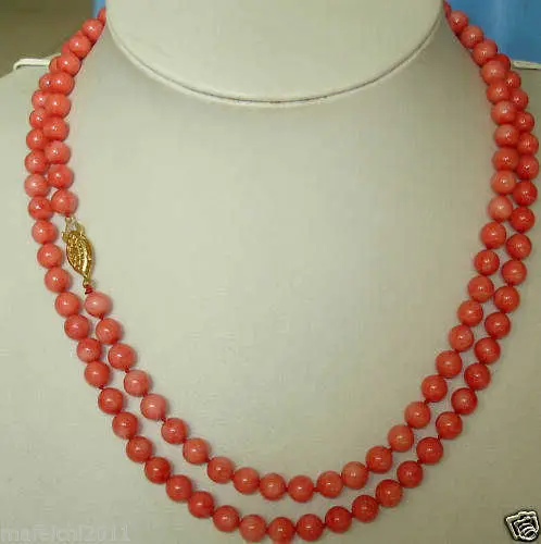 

35''new design long natural 6mm red coral necklace