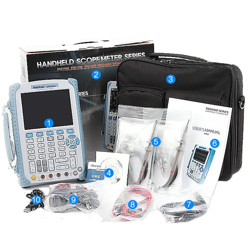 Five-in-one Handheld Oscilloscope DMM/ Spectrum Analyzer/Frequency Counter/Waveform Generator With English Manual Signal DSO8060 |