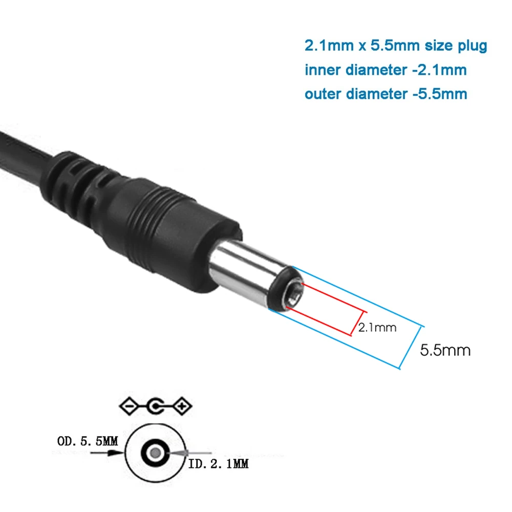 Кабель для зарядного устройства USB 3 5 мм/5 мм с небольшим контактом кабель 0 м В 2 а