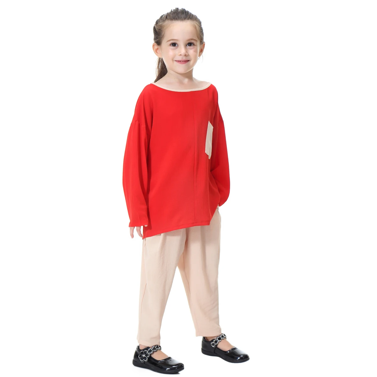 Комплект из 2 предметов Детская мусульманская одежда топы и шаровары брюки