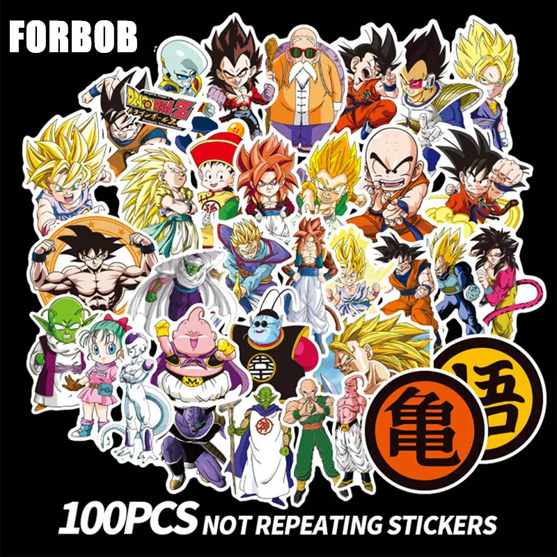 100 шт. фигурки Dragon Ball Z Son of Goku наклейки для ноутбука бомба обертка бутылки