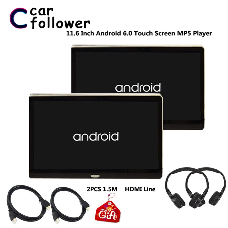 Автомобильный монитор на подголовник Android 6 0 сенсорный экран 11 дюйма HD 1080P IPS 3G Wi Fi