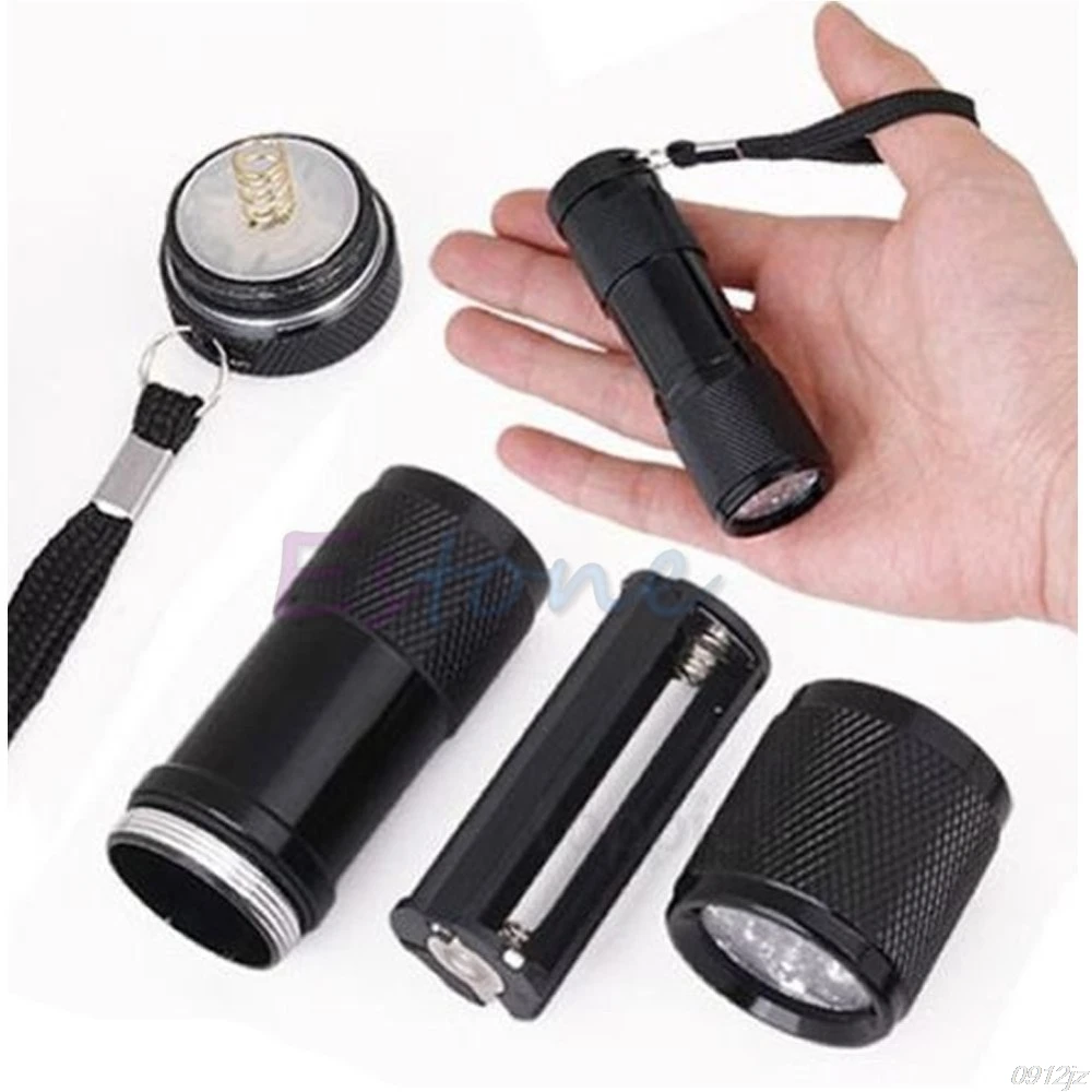 Новый мини фонарь с 9 светодисветодиодный ультрафиолетовый черный свет фонарик