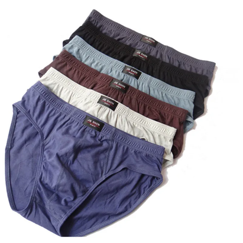 

6Pcs/Lot 100% Cotton Mens Briefs Plus Size Men Underwear Panties XL/XXL/XXXL/4XL/5XL Breathable