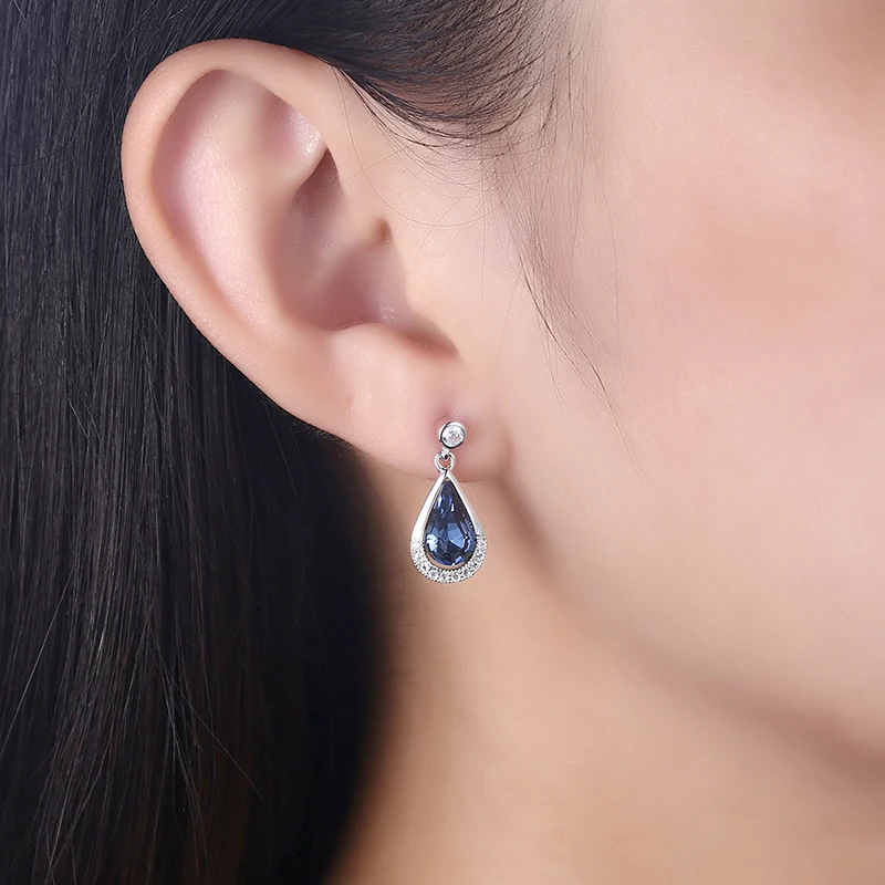 Серьги подвески женские из серебра 925 пробы с кристаллами SWAROVSKI|Серьги-подвески| |