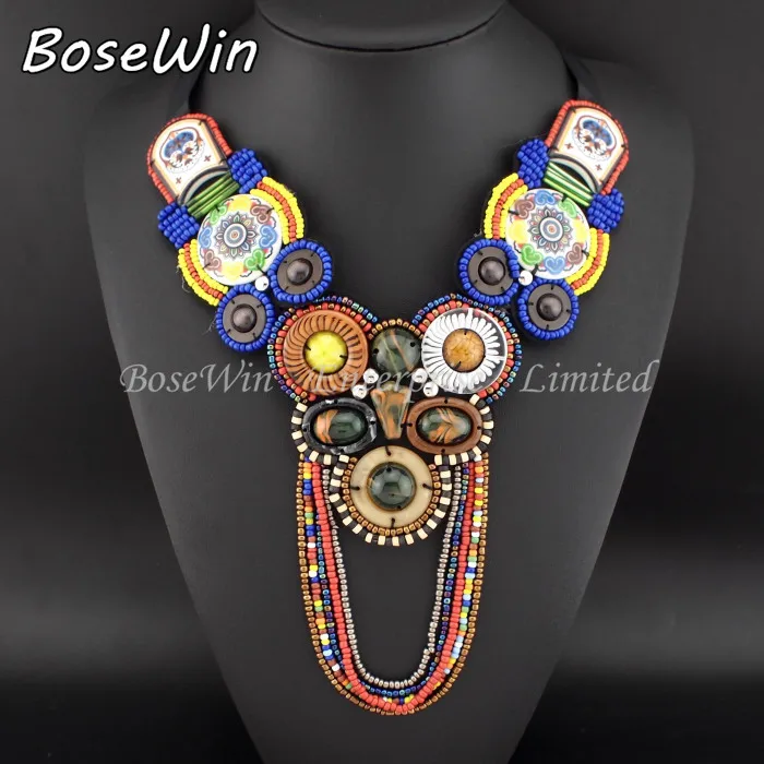 Женское винтажное ожерелье с керамическими бусинами и кисточками|pendant designs for