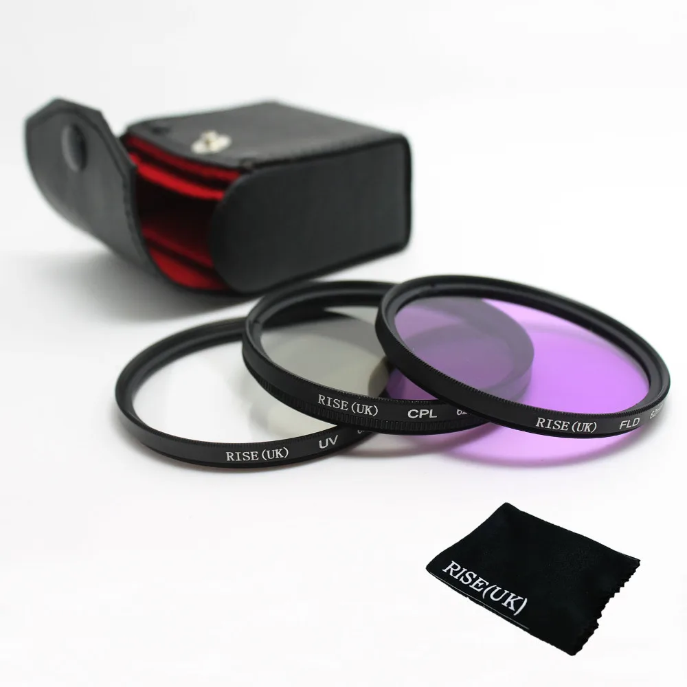 

100% GUARANTEE 1 pcs 55mm 55 mm UV + FLD + CPL Lens Filter Protector for canon nikon pentax sony dslr camera