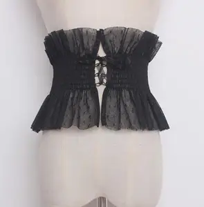 Женский широкий кружевной пояс в Корейском стиле, подиумный корсет с декоративным поясом, R889