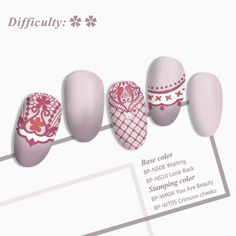 BORN PRETTY Nail Stamping Plates Butterfly Rose Flower Yarn Image Design Rectangle Stainless Steel Nail Art Stencil Template