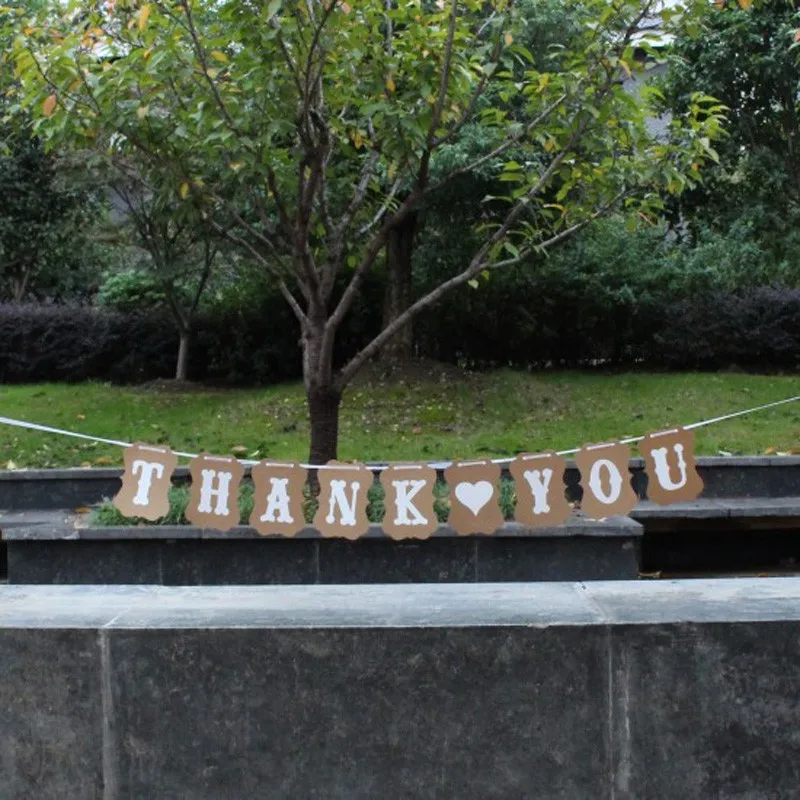 

1Set Handmade THANK YOU Wedding Bunting Banner Photo Booth Props Party Garland Decoration Prop