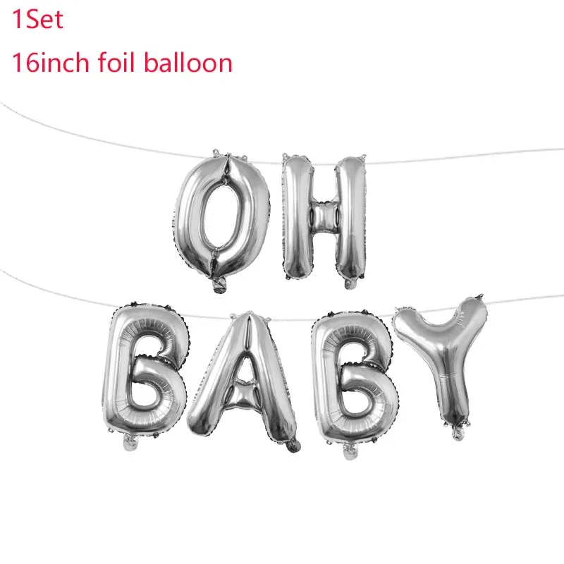 16 дюймов серебро с надписью Oh Baby Фольга воздушные шары деко, хороший подарок на день рождения, письмо шары комплект День рождения украшения дети P1XZ75