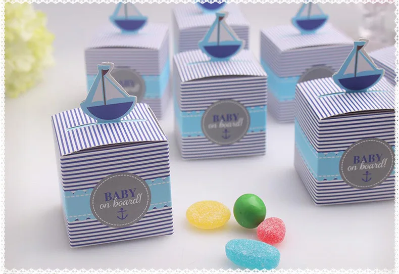 Caja de recuerdo de cumplea&ntilde;os para beb&eacute;, decoraci&oacute;n de fiesta, recuerdo de Baby Shower, venta al por mayor, 500 Uds.-3