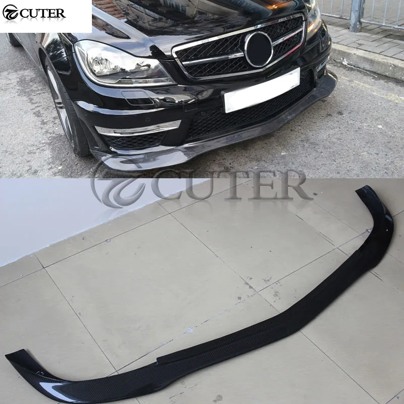 W204 C63 AMG стиль углеродное волокно автомобильный передний бампер распределитель