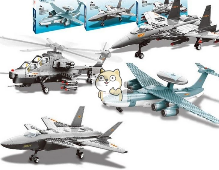 4 стиля Wange F15 истребитель Eagle вертолет WZ10 боевой самолет строительные блоки